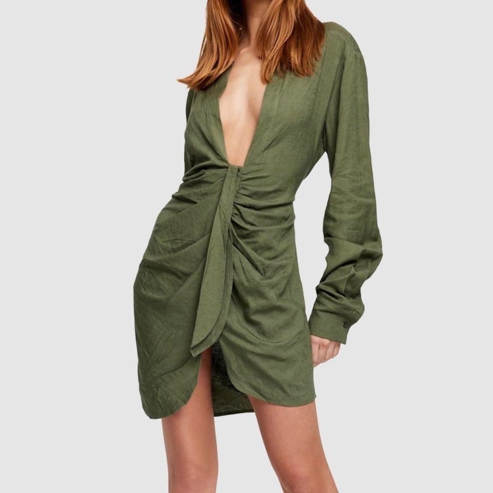 Rêveuse Long Sleeve Valencia Plunge Dress